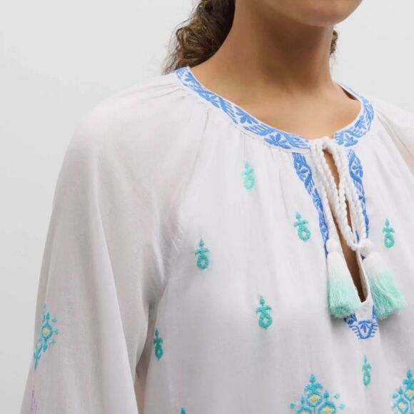 Tommy Bahama, 100% Cotton, Lined, Embroidered, V-neck, Swim Cover Up, S - Picture 3 of 16